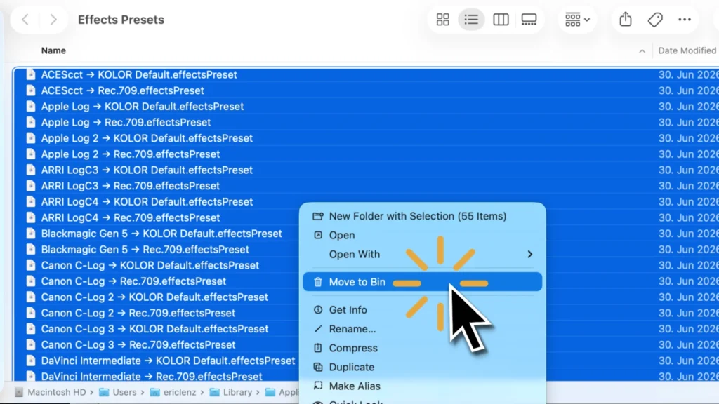Uninstall KOLOR Plugins for Final Cut Pro